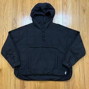 Free People FP Movement Size Large Pippa Packable Pullover Puffer Jacket Black